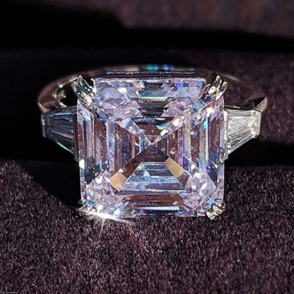 NEW Huge 9.5 Carat Asscher Diamond Wedding Ring